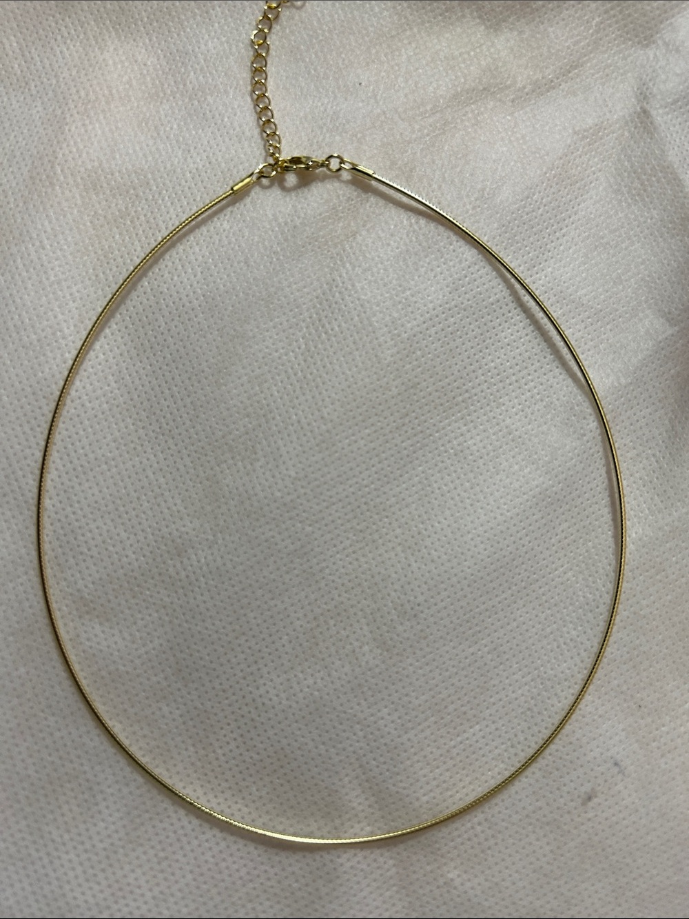 Classic Gold Plated Omega Choker Necklace Worn with/without Charm NEW